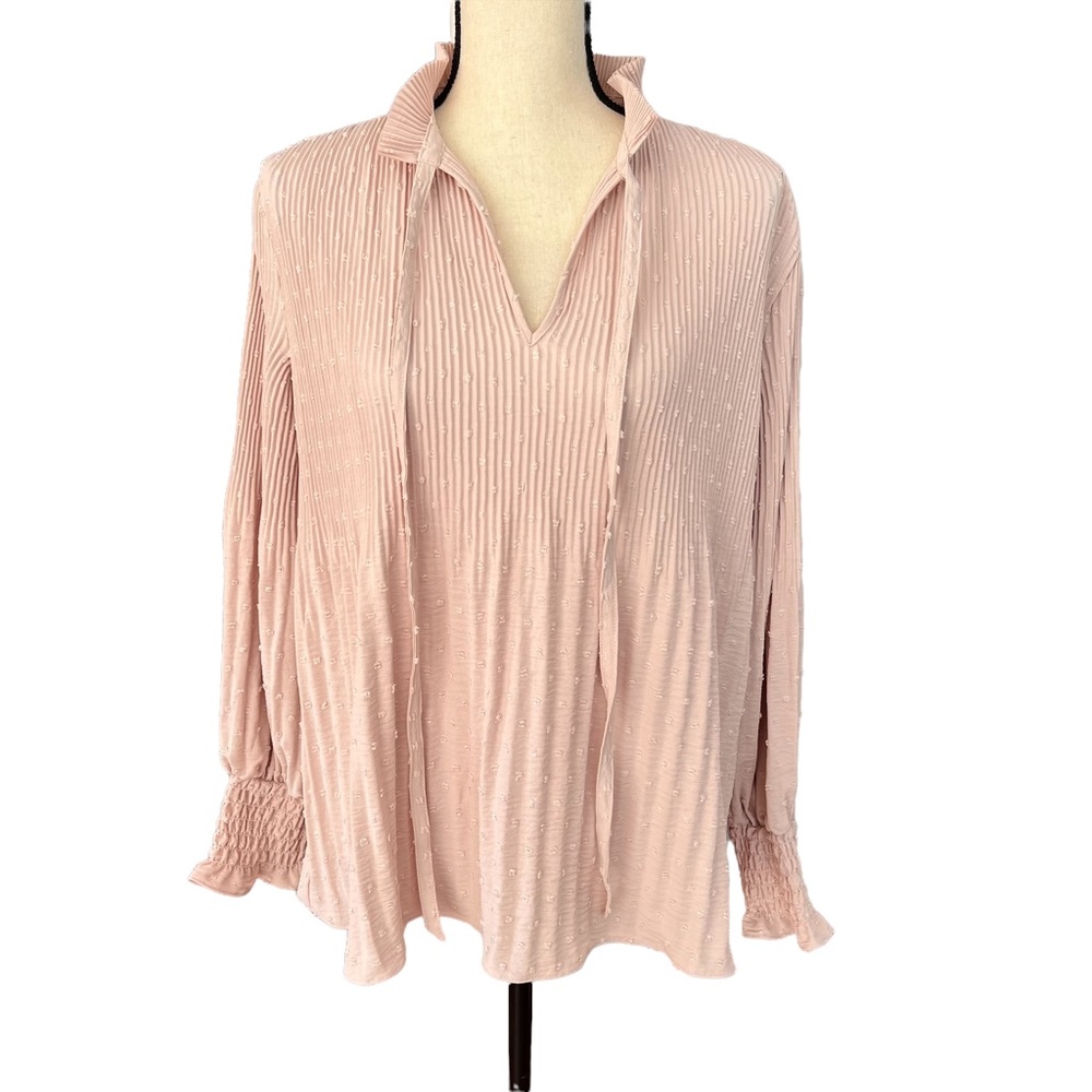 NWT Max Studio Powder Pink Long Sleeve Blouse
